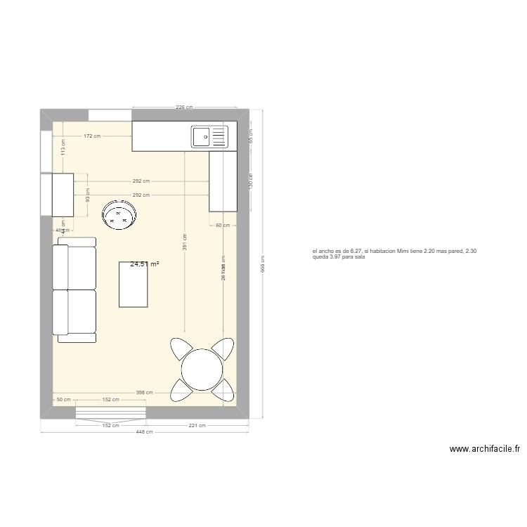 maubeuge grand. Plan de 1 pièce et 25 m2