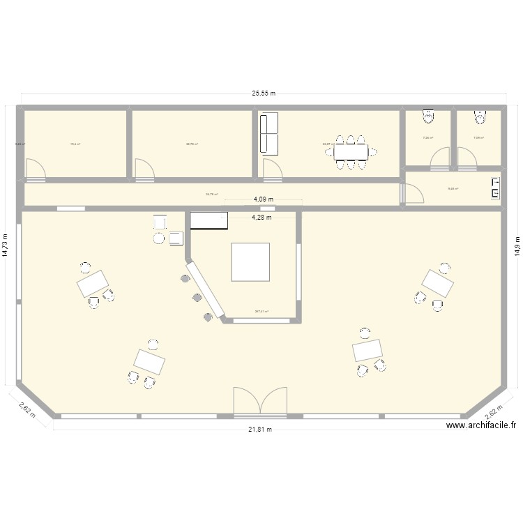 magasin 400m2. Plan de 9 pièces et 386 m2