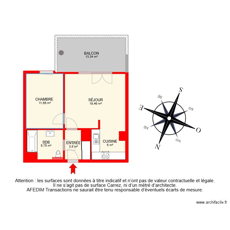 BI24761-. Plan de 13 pièces et 76 m2