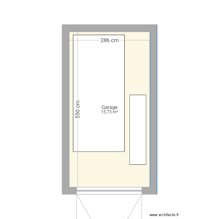 Garage . Plan de 1 pièce et 16 m2