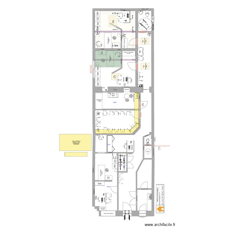 CabGyneco_NewAmenagement_Def. Plan de 2 pièces et 23 m2