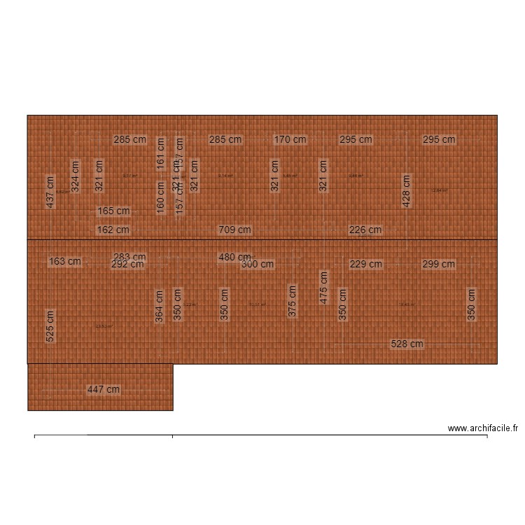 Maison ruf. Plan de 13 pièces et 127 m2