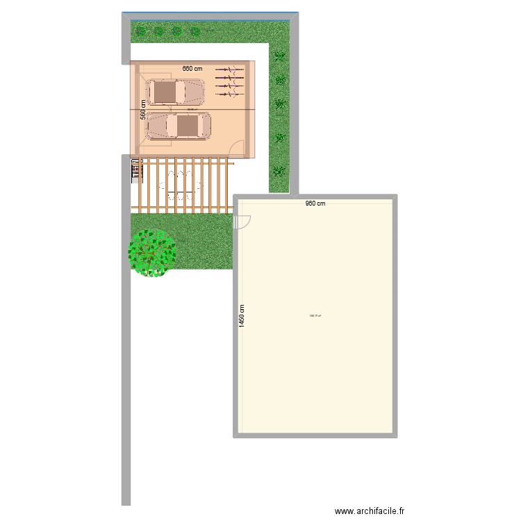 garage_V2. Plan de 2 pièces et 176 m2