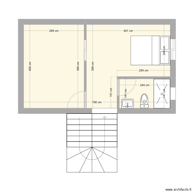 Second floor. Plan de 1 pièce et 27 m2