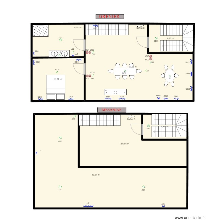 danilo étage 2 . Plan de 0 pièce et 0 m2