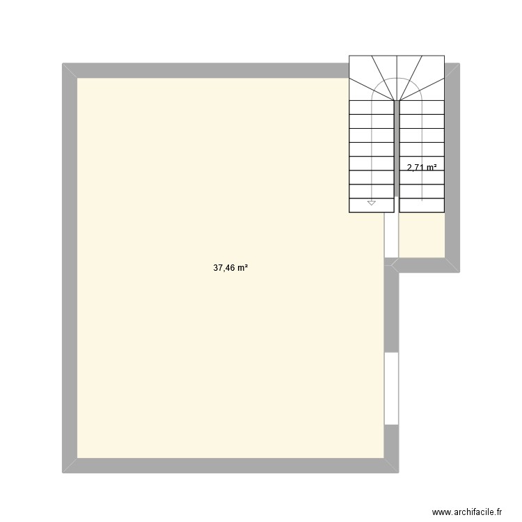 Maison. Plan de 2 pièces et 40 m2