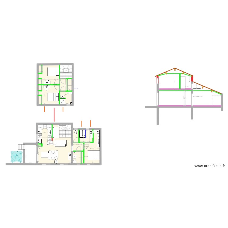 VINZIEUX V19. Plan de 3 pièces et 96 m2