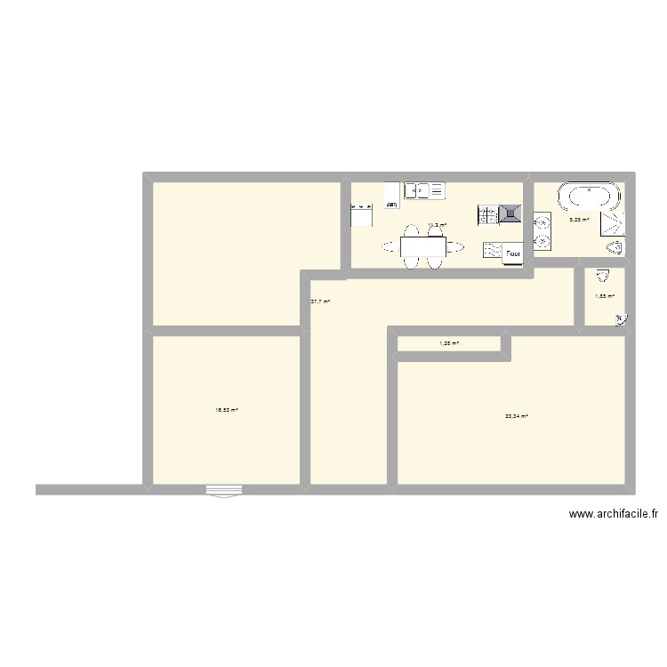 maison. Plan de 7 pièces et 97 m2