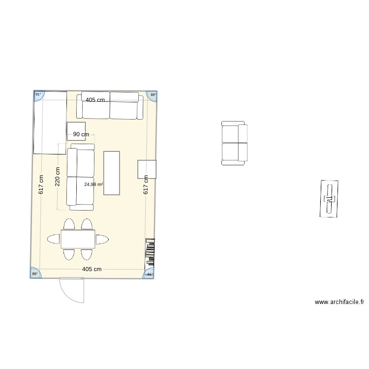 PLAN st hilaire. Plan de 1 pièce et 25 m2