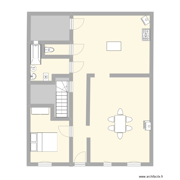 Flines. Plan de 6 pièces et 87 m2