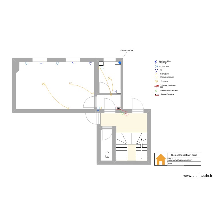 12 haguaette app2. Plan de 3 pièces et 14 m2