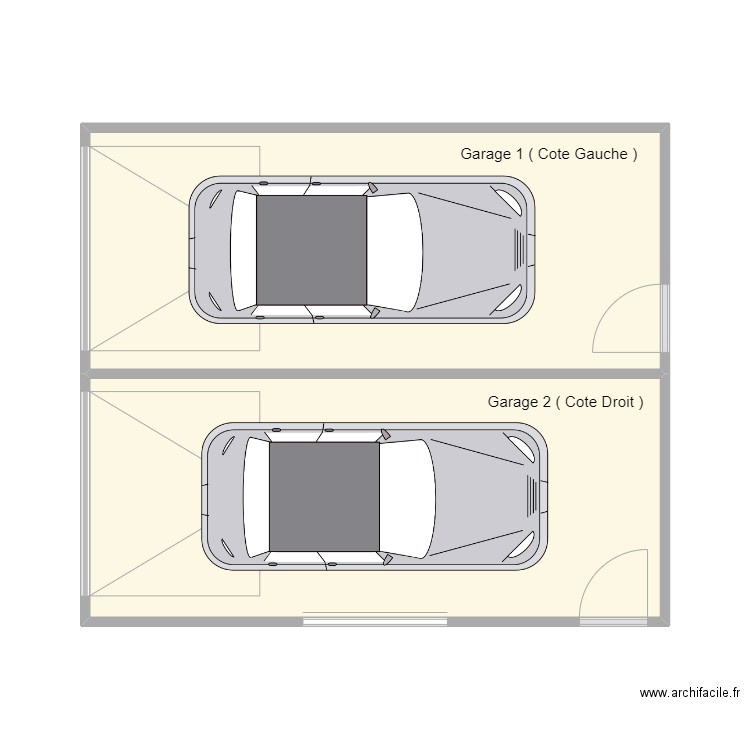 Garage Procession. Plan de 2 pièces et 38 m2