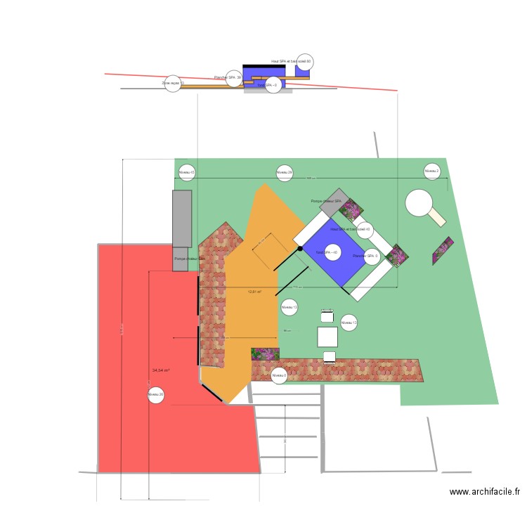 jardin vers 18 juillet v4. Plan de 1 pièce et 35 m2