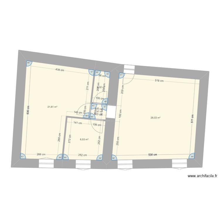 Apt 3 CONTI. Plan de 5 pièces et 59 m2