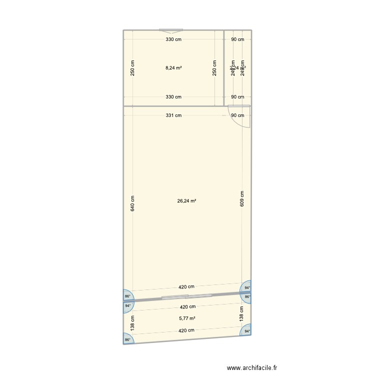 ANTIBE-2eme_v0. Plan de 4 pièces et 42 m2