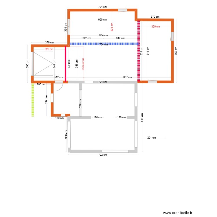 plan murs lege . Plan de 0 pièce et 0 m2