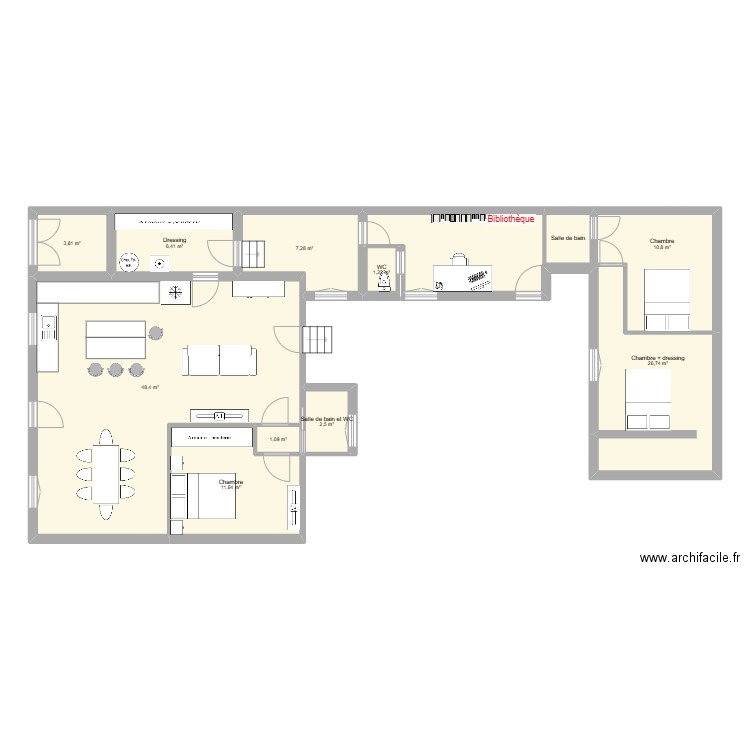 FOURAS. Plan de 11 pièces et 122 m2