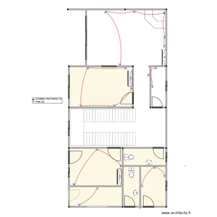 BLOC ADMIN 1 PLAN PRISE. Plan de 6 pièces et 103 m2