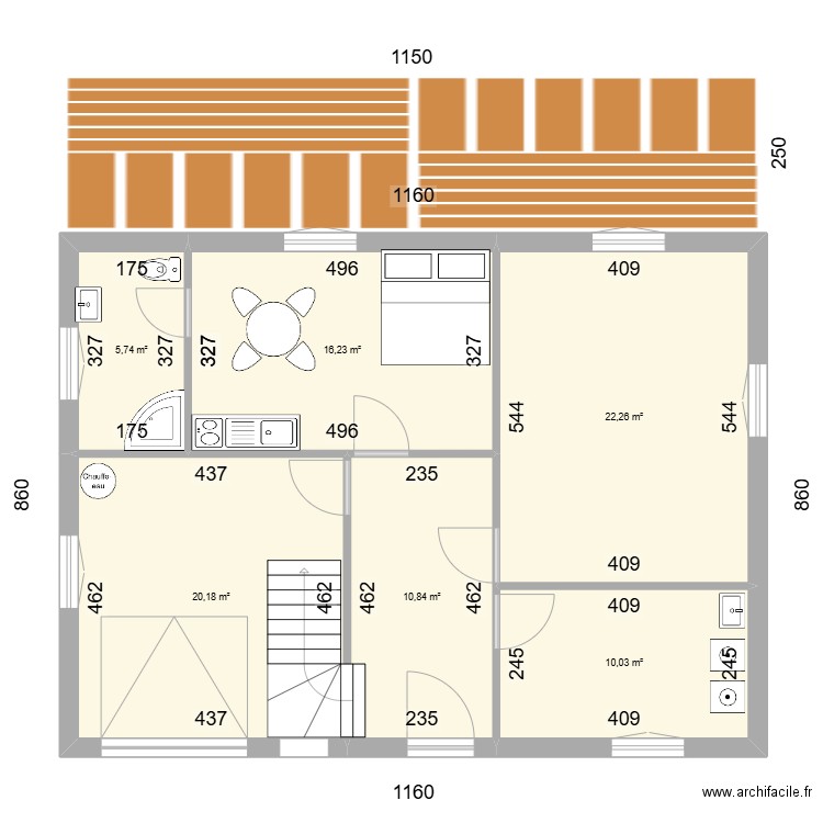 JS14. Plan de 12 pièces et 173 m2