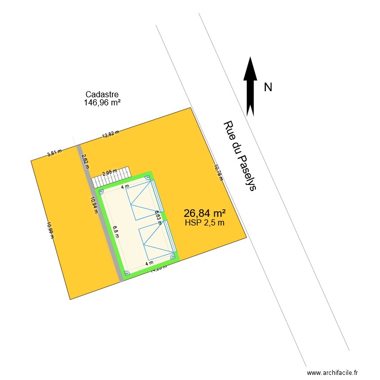 PLAN DE MAASSE DOUELLE. Plan de 1 pièce et 27 m2