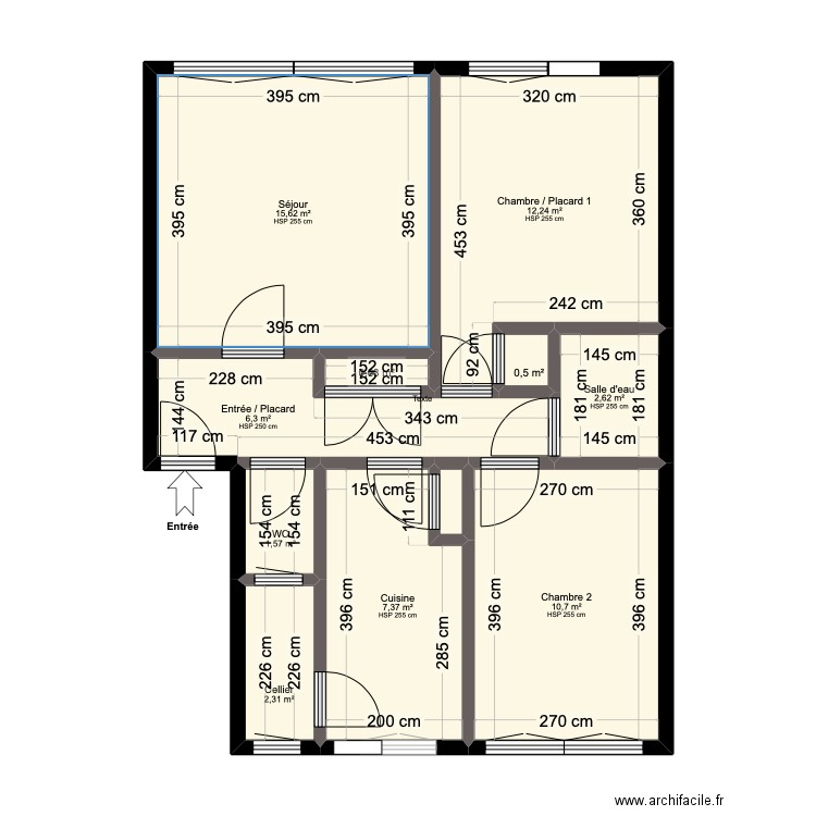 ALLONVILLE Mesures 1. Plan de 11 pièces et 60 m2