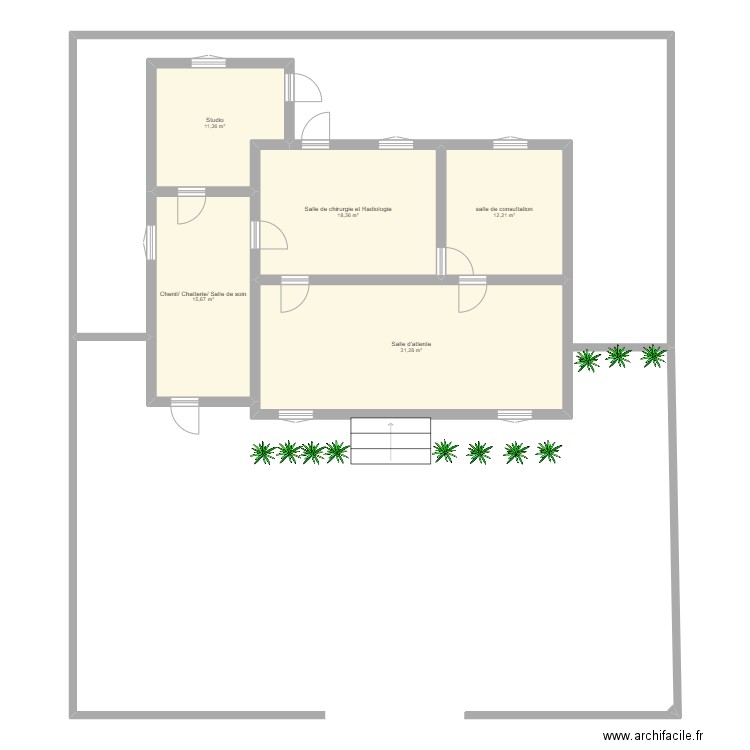 plan cabinet vétérinaire. Plan de 5 pièces et 89 m2