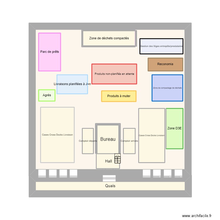 plan pf. Plan de 18 pièces et 48 m2