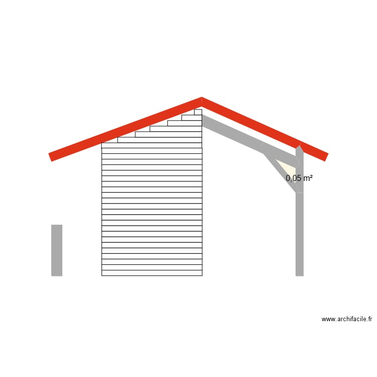 Pignon EST. Plan de 1 pièce et 0 m2