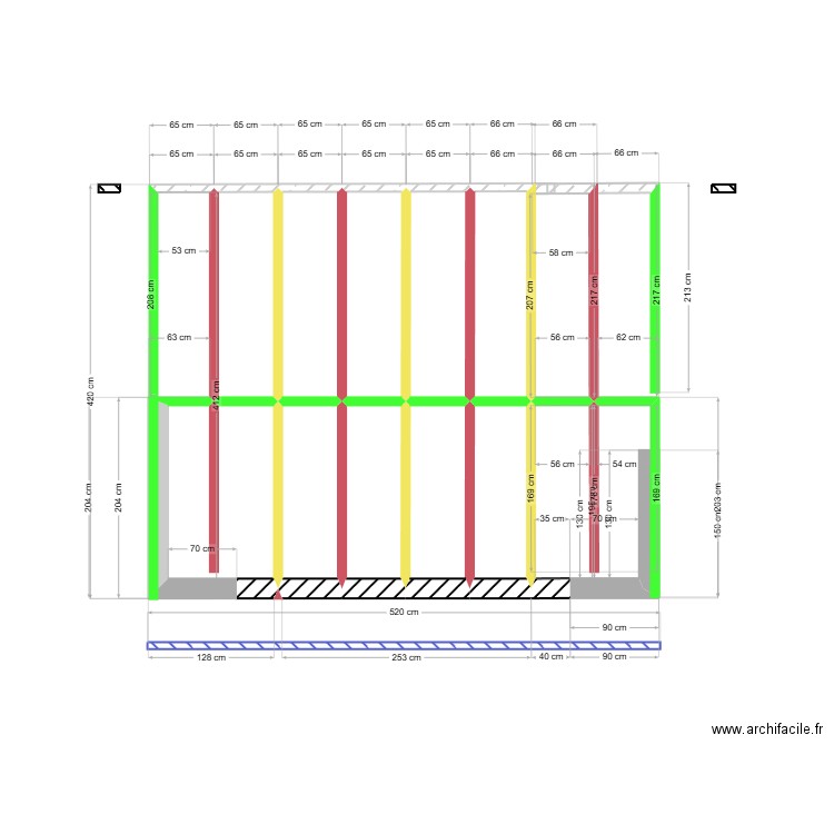 pergola. Plan de 10 pièces et 12 m2