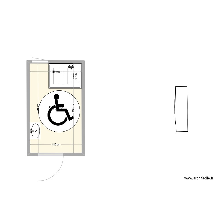  PIAT . Plan de 1 pièce et 6 m2