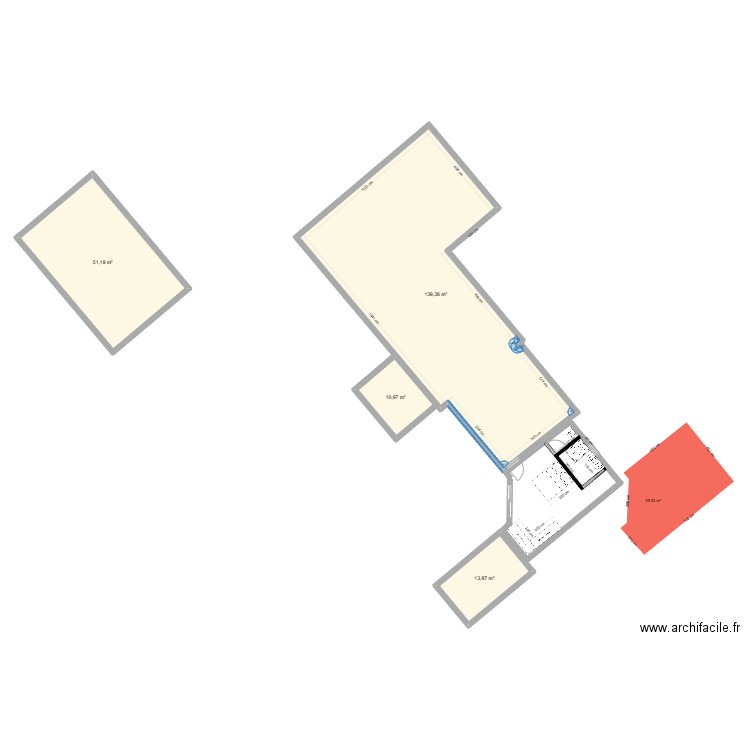 gaillac 1. Plan de 4 pièces et 216 m2