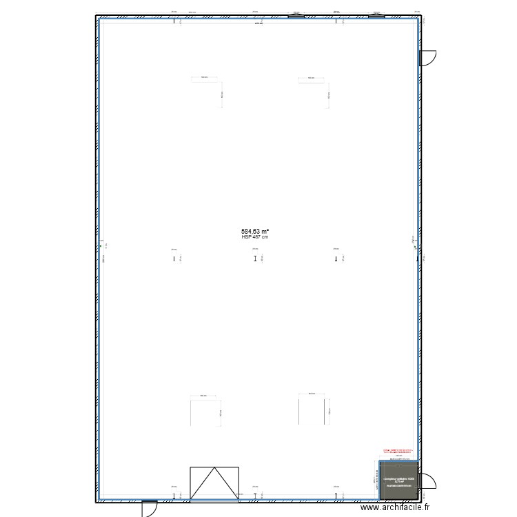 plan de masse de la cellule 1. Plan de 2 pièces et 590 m2