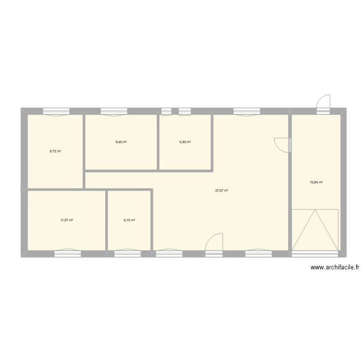 Maison_1. Plan de 7 pièces et 97 m2