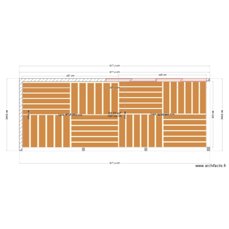 pergola  2. Plan de 1 pièce et 28 m2