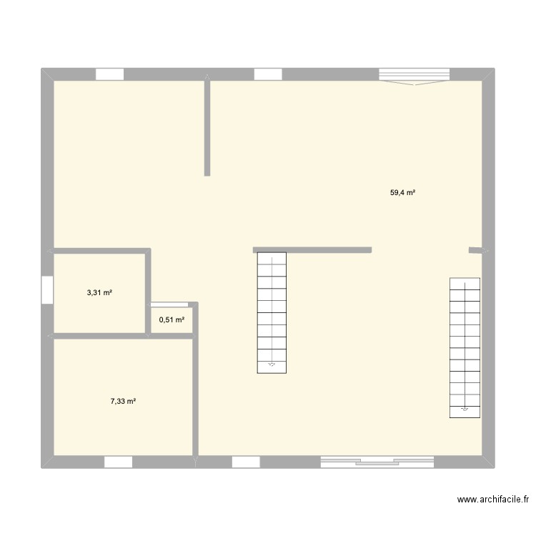 Maison 1er. Plan de 4 pièces et 71 m2