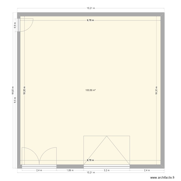 EGONNEAU. Plan de 2 pièces et 206 m2