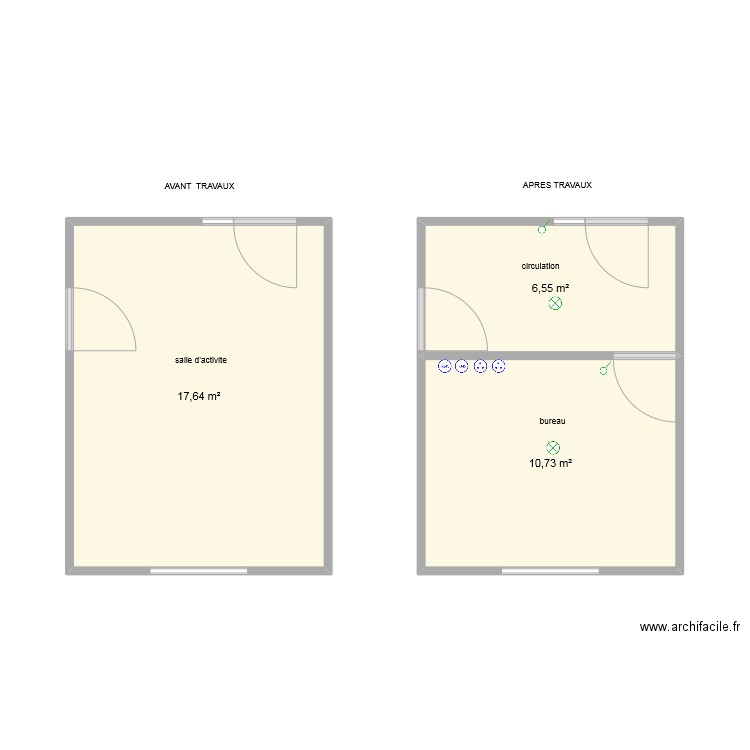 rundinella. Plan de 3 pièces et 35 m2