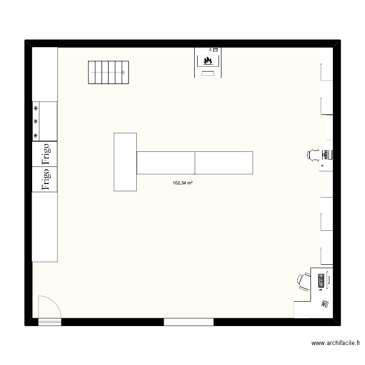 FMM. Plan de 1 pièce et 102 m2