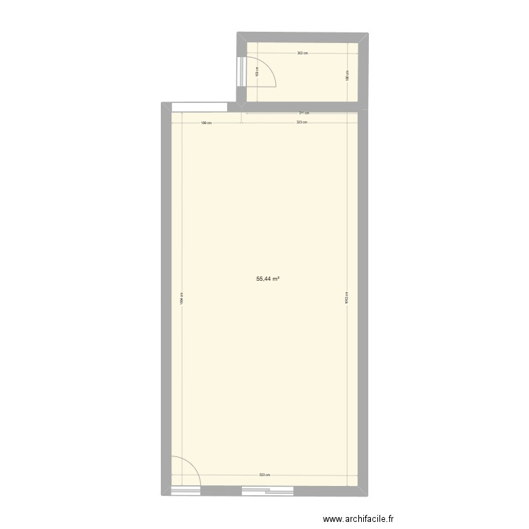 maison haut. Plan de 1 pièce et 55 m2