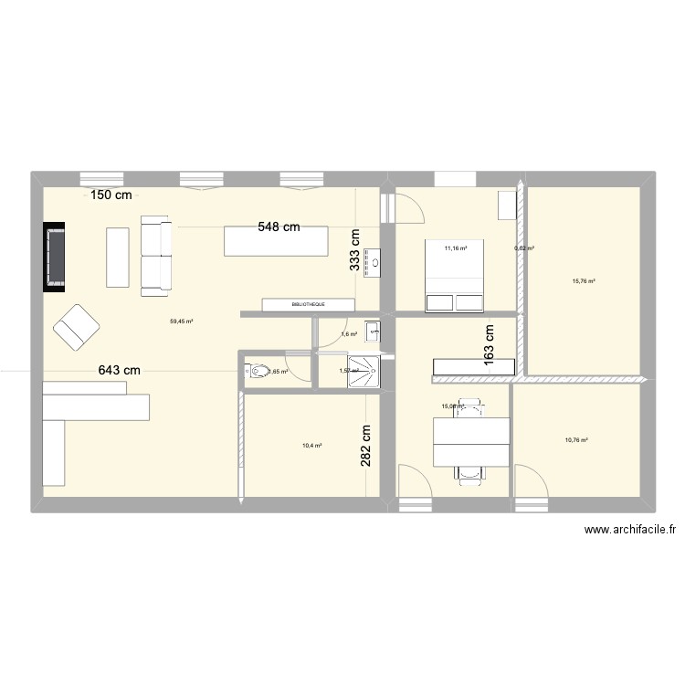 MALICORNE TRAVAUX EX 1. Plan de 10 pièces et 127 m2