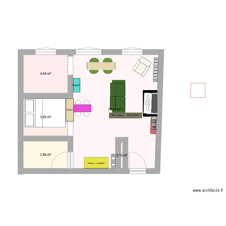 Projet 3. Plan de 5 pièces et 32 m2