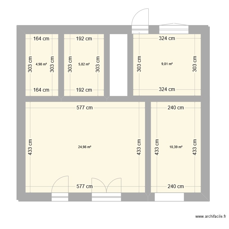 Tite maison. Plan de 5 pièces et 56 m2