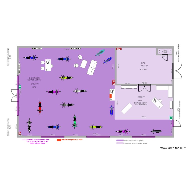 SARL MOTORBIKE APRES TRAVAUX. Plan de 4 pièces et 353 m2