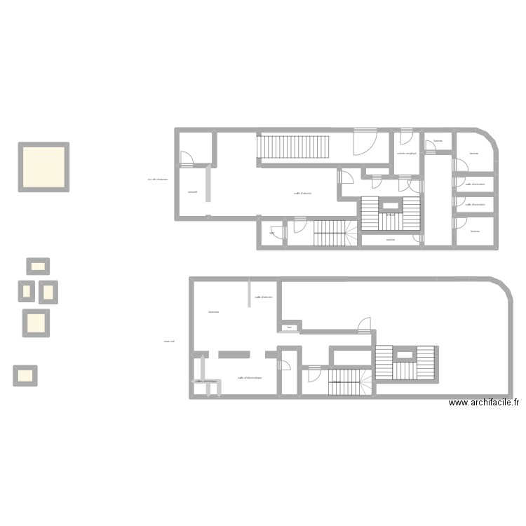 f3 ovservation. Plan de 33 pièces et 235 m2