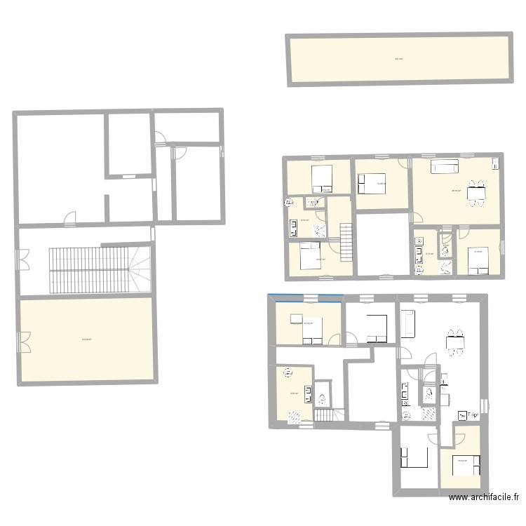 Urdens. Plan de 18 pièces et 187 m2