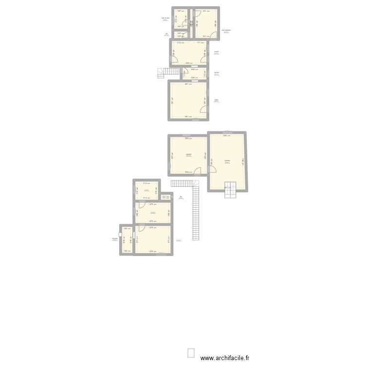 Maison Pavant. Plan de 14 pièces et 172 m2