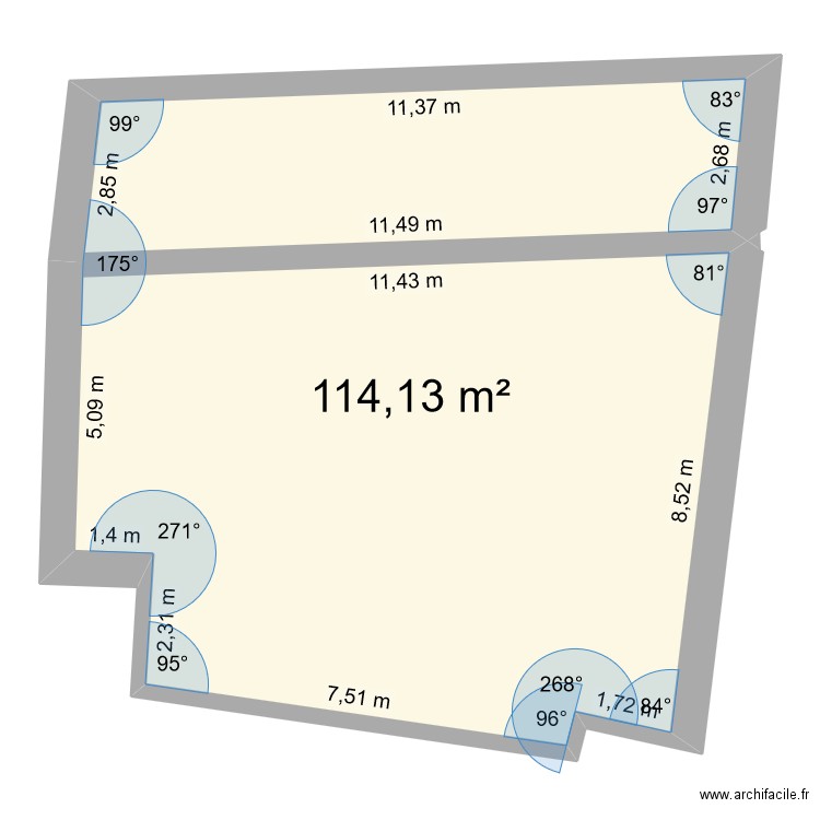 rostassac. Plan de 1 pièce et 114 m2