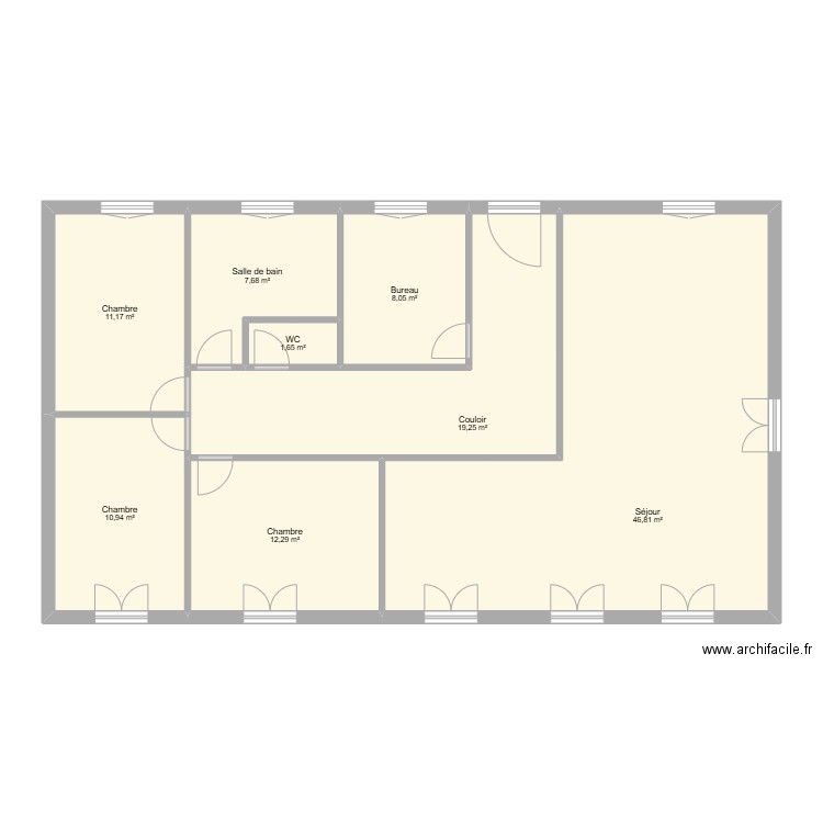 Chambretaud. Plan de 8 pièces et 118 m2