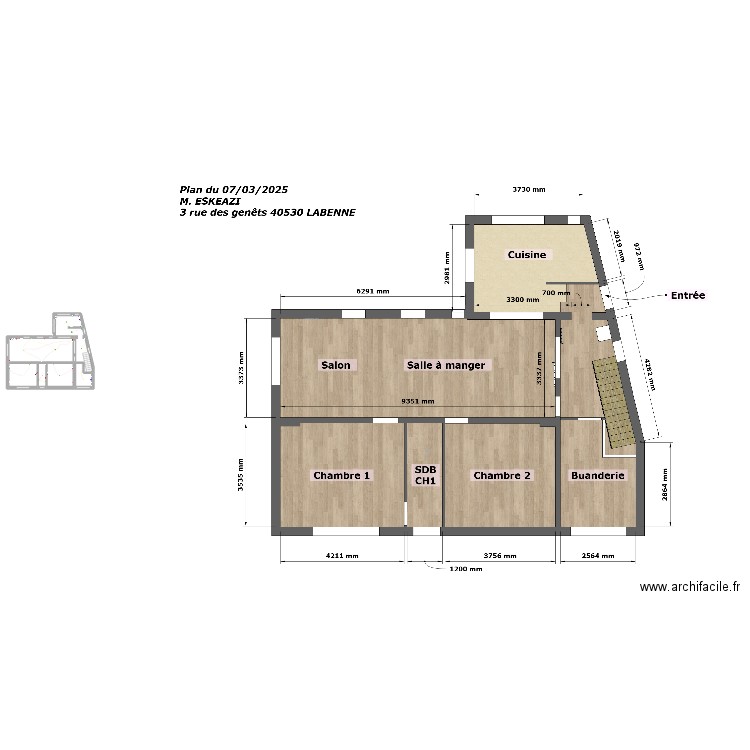 plan labenne. Plan de 6 pièces et 81 m2