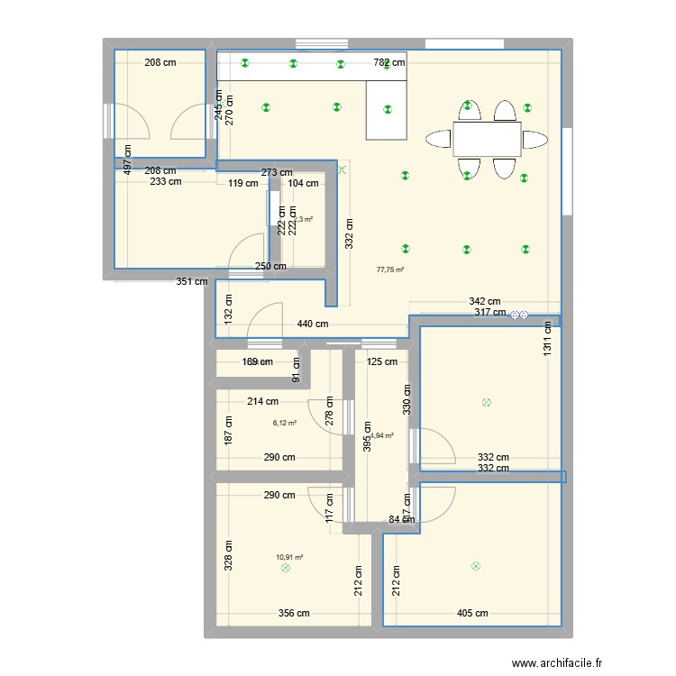 Plan Maison Villdeale . Plan de 6 pièces et 103 m2